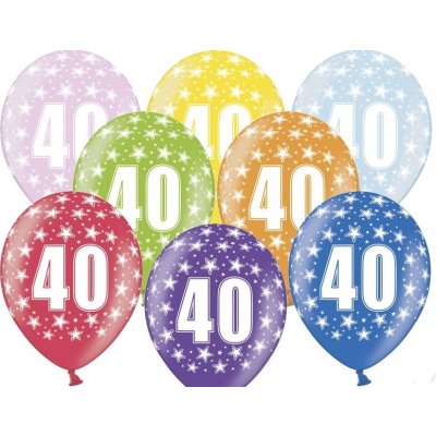 Balónek číslo 40 mix barev – Zboží Mobilmania