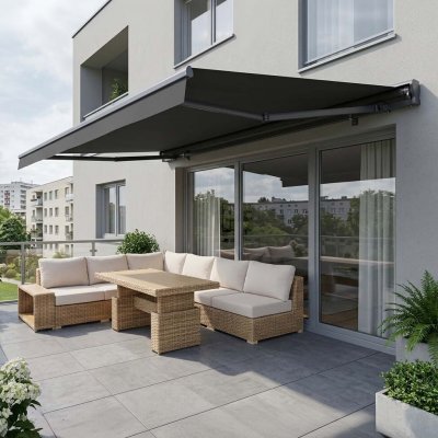 Gutroof Markýza na terasu PREMIUM AUTOMATIC 400x300 Grey – Zboží Mobilmania