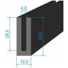 Těsnění válce 05381019 Pryžový profil tvaru "U", 32x12/4mm, 60°Sh, NBR, -40°C/+70°C, černý