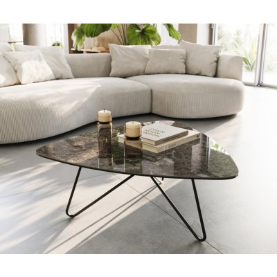 Delife Ekrem 65 x 65 cm keramika Laminam Emperador Extra Lucidato tmavě hnědá / černá – Zboží Dáma