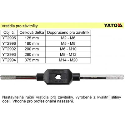 Yato Ráčna pro závitníky M5 - M20 - YT-2994 – Hledejceny.cz