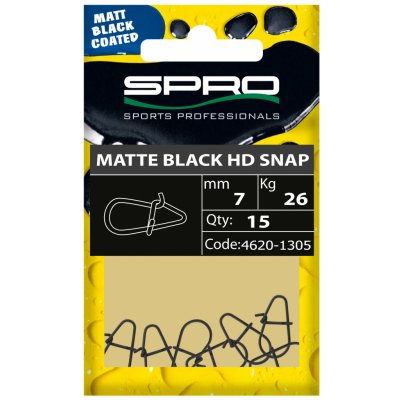 SPRO Karabinka matte black hd snap 3,5mm 9,5kg 15ks – Zboží Dáma