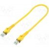 síťový kabel Harting 09488484745005 Patch, S/FTP, 6a, licna, Cu, PUR, 0,5m, žlutý