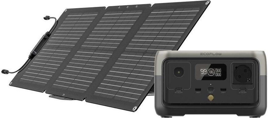 EcoFlow RIVER 2 + solární panel 60W 1ECOR620SP60