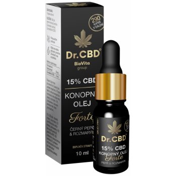 Dr.CBD 15% konopný olej Forte černý pepř a rozmarýn 10 ml