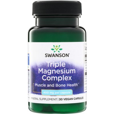 Swanson Triple Magnézium Complex 400 mg 30 kapslí – Hledejceny.cz