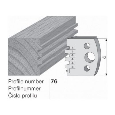 Nůž profilový č. 76 SP do frézovací hlavy 40 x 4 mm PILANA – Zbozi.Blesk.cz