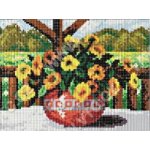 Předloha vyšívací 18 x 24 cm 2122 květiny ve váze – Zboží Dáma