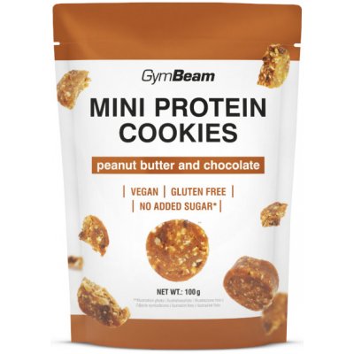 GymBeam Mini Protein Cookies peanut butter salted caramel 100 g – Zboží Dáma