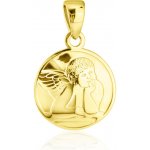 Gemmax Jewelry Kulatý zlatý medailonek s andílkem GUPYN 35751