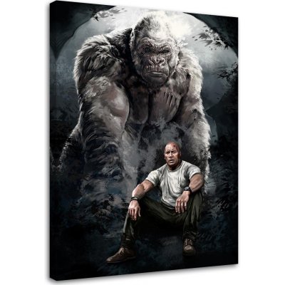 Gario Obraz na plátně Rampage Ničitelé, Dwayne "The Rock" Johnson - Dmitry Belov Rozměry: 40 x 60 cm – Zboží Mobilmania