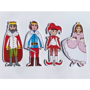 Marionetino Kašpárek, Princezna, Princ, Král loutky pro děti 4 ks Průhledný sáček: Baleno ve fólii