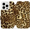 Pouzdro a kryt na mobilní telefon Apple Mobiwear flip Apple iPhone 15 Pro - VA33P Leopardí vzor