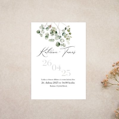 Svatební oznámení Eukalyptus 1 – Zboží Dáma