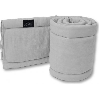 ESITO Luxusní mantinel mušelín do postýlky Dove šedá šedá – Zboží Dáma