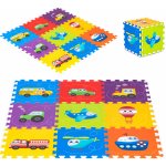 Iplay Pěnová podložka pro děti puzzle vozidla 9 prvků 86x86cm – Zboží Dáma