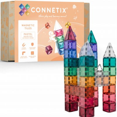 Connetix Pastel Square Pack 40 ks – Zboží Mobilmania