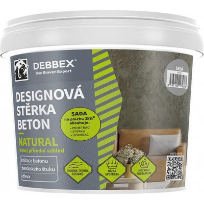 DEN BRAVEN Designová stěrka BETON NATURAL šedá sada 5kg – Zbozi.Blesk.cz