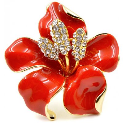 Miranda brož Red Flower BP0006R – Zboží Mobilmania