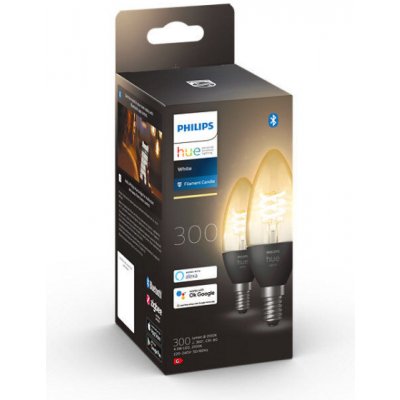 Philips HUE LED White Filament žárovka E14 4,5W 2-set – Zboží Živě