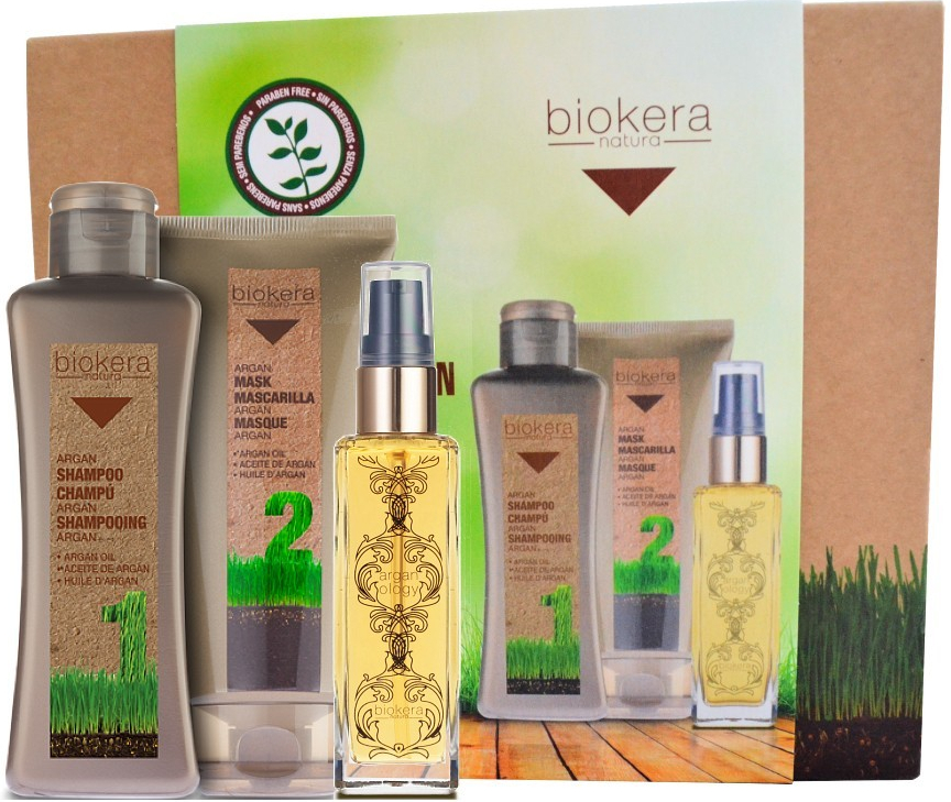 Salerm Biokera Argan Oil Plus šampon 300 ml + maska 200 ml + arganový olej  na vlasy 60 ml dárková sada od 1 035 Kč 