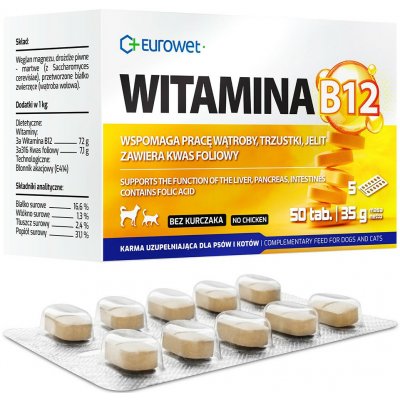 Eurowet Vitamin B12 doplňky stravy pro psy a kočky 50 tablet – Hledejceny.cz