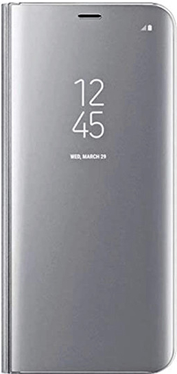 Pouzdro SES Zrdcadlové silikonové flip Samsung Galaxy A12 A125F - stříbrné