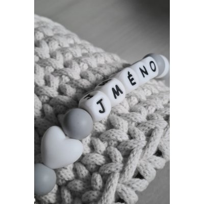 KidPro Klip na dudlík se jménem šedá – Zboží Dáma