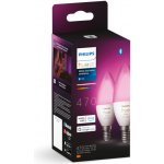 Philips Hue White and Color Ambiance Bluetooth LED žárovka E14 set 2ks 8719514356719 2x4W 2x470lm 2000-6500K RGB – Zboží Živě