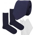 Kravatová sada tmavomodré puntíky – Zboží Mobilmania