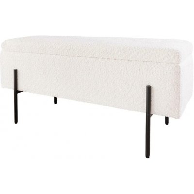 Interior DE Lavice LOFT 100 cm s úložným prostorem bílá colin bouclé LAV45728 – Zboží Dáma