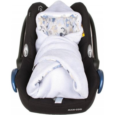Kaarsgaren Zateplená zavinovačka do autosedačky wellsoft modrá sloni – Zboží Mobilmania