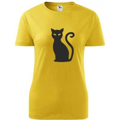 Žluté dámské tričko s kočkou 7 dárek pro chovatelku koček – Hledejceny.cz