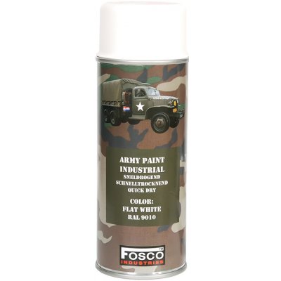FOSCO barva Army ve spreji 400 ml RAL 9010 bílá – Zboží Mobilmania