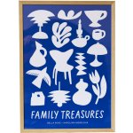 Bella Rose Plakát Family Treasures Beige / Blue 50 x 70 cm, modrá barva – Zboží Mobilmania