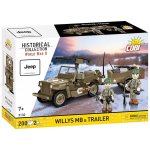 COBI 3132 World War II Americký ozbrojený terénní automobil Jeep Willys MB & Trailer – Hledejceny.cz