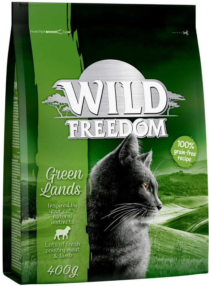 Wild Freedom granule pro kočky Adult Green Lands Jehněčí 3 x 400 g