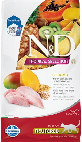 N&D TROPICAL SELECTION CAT Neutered Chicken 0,3 kg