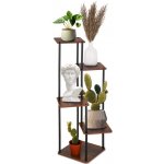 SPRINGOS Kovový stojan na květiny FLORAE 106 cm tmavě hnědý – Zboží Dáma