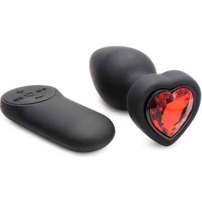 Booty Sparks 28X Silicone Vibrating Red Heart Anal Plug with Remote S