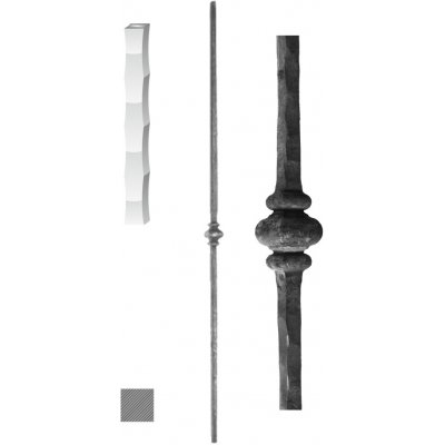 Kovoinox Kovaná výplň zábradlí H 1000 mm, 12 x 12 mm – Hledejceny.cz