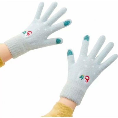 dámské zimní rukavice na dotykový displej mobilu se sněhulákem a vánočním stromečkem zelené – Zboží Mobilmania