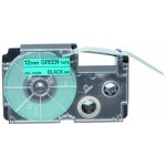 Kompatibilní páska s Casio XR-12GN1, 12mm x 8m černý tisk / zelený podklad – Hledejceny.cz