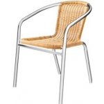 Ocelové křesílko zahradní PE Ratan světlé – Zboží Dáma