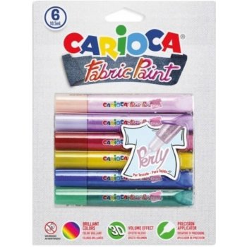 Barvy na textil Carioca Pop Fabric Paint Perly 6x10,5ml