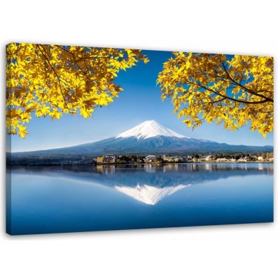 Obraz na plátně JAPONSKO FUJI Horské žluté listy - 100x70 cm – Zboží Mobilmania