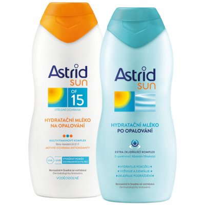 Astrid Sun OF15 hydratační mléko na opalování 200 ml + Sun hydratační mléko po opalování 200 ml duopack dárková sada – Zboží Mobilmania