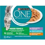 Purina ONE Indoor Mini filetky s telecím kuřetem a tuňákem ve šťávě 12 x 85 g – Hledejceny.cz