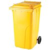 Popelnice Meva popelnice s víkem, plastová, žlutá, 240 l MT0005-4