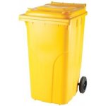 Meva popelnice s víkem, plastová, žlutá, 240 l MT0005-4